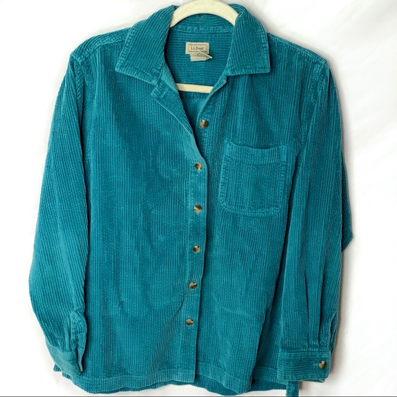 L.L. Bean Tops - L.L. Bean Vintage Teal Corduroy Shirt, S